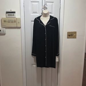 Stars Above Women's Beautifully Soft Notch Collar Nightgown Black